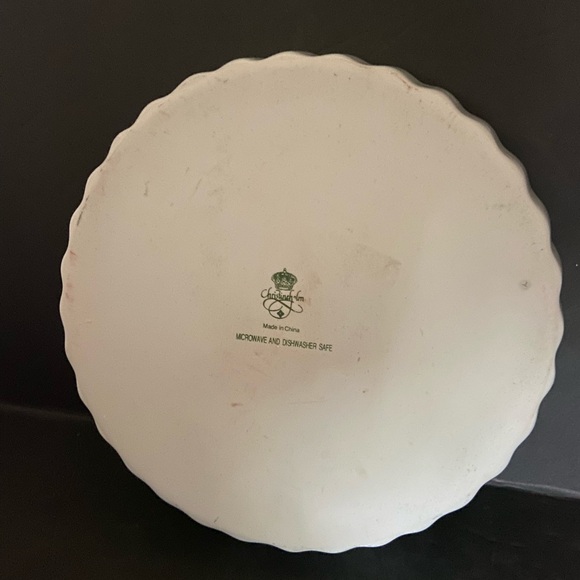 VTG Christine Holm Fluted Ceramic Pink Rose Floral Quiche Pie Tart Baking Dish - Picture 2 of 4